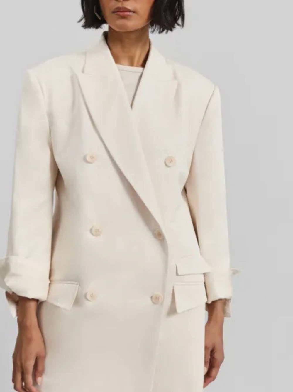The Frankie Shop-brand new w tag! Dunleer Double-Breasted Blazer,Cream xs/s